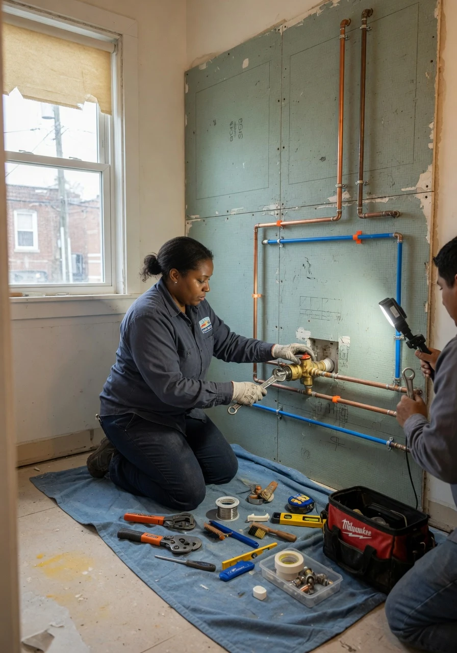 Durable rental bathroom plumbing fixtures installed in a Nashville landlord property